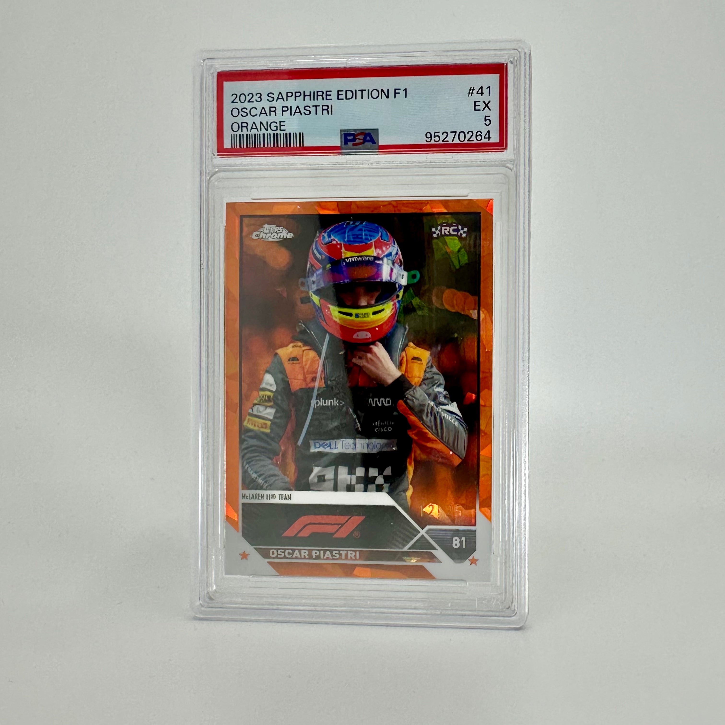 2023 Topps Chrome F1 Oscar Piastri #41 Rookie Card - PSA 5 Sapphire Edition (12/25 Orange) - Perfect for F1 Collectors, Racing Fans & Sports Memorabilia Enthusiasts