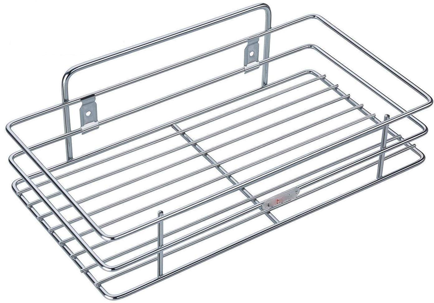 ShopoBox Stainless Steel Storage Shelf - Multipurpose Organizer Rack for Kitchen, Bathroom, Pantry & Garage - Space Saving Shelf Unit (Silver) - Perfect for Spice Jars, Toiletries, Cleaning Supplies & DIY Tools