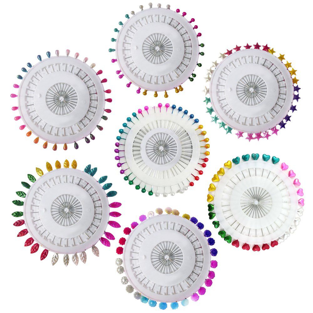 210pcs Multi-Color Pearlized Quilting Pins Set - Cucurbit, Star, Heart, Leaf & Flower Shapes for Sewing, Embroidery & DIY Crafts - Perfect for Fabric Decoration, Scrapbooking & Handmade Gifts