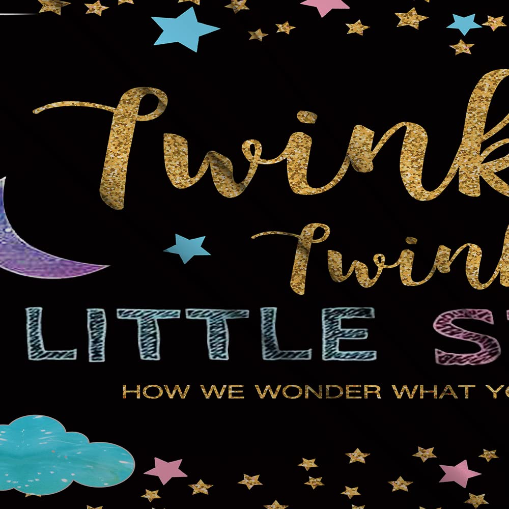 7x5FT Twinkle Star Gender Reveal Backdrop - Pink & Blue Cloud Moon Design for Baby Shower, Neutral Nursery Decor (CEM156B) | Perfect for Gender Reveal Parties, Baby Showers & Nursery Wall Decorations