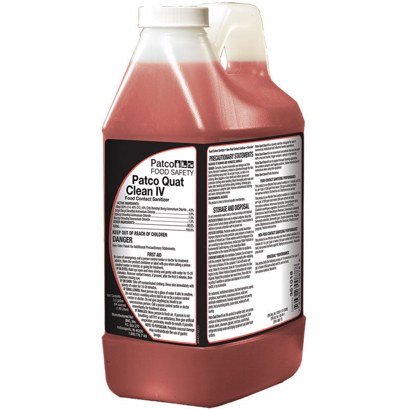 Brulin Quat Clean IV No Rinse Sanitizer - 64oz (4/cs) - Food Service Grade Disinfectant for Commercial Kitchens, Restaurants & Food Processing Plants