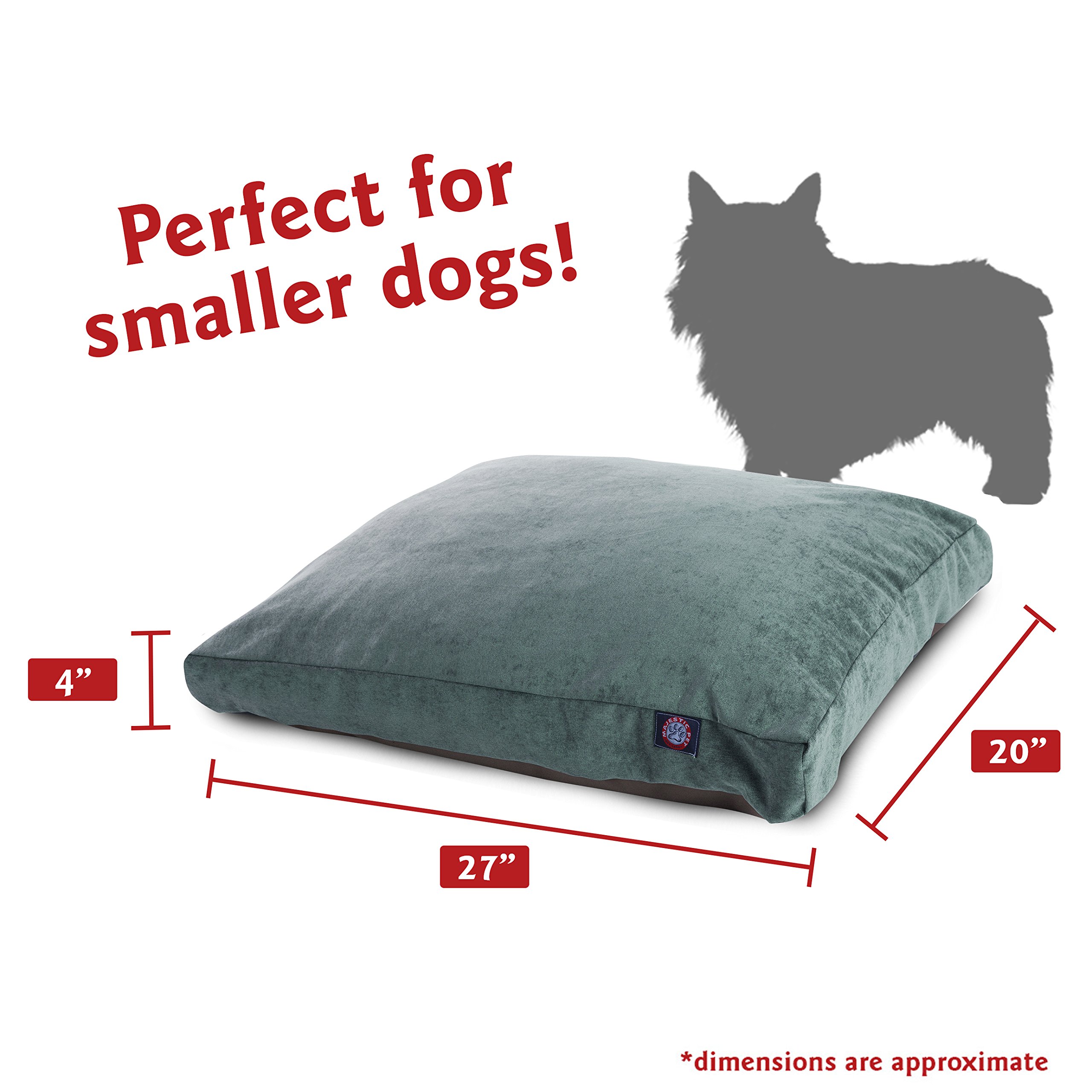 Majestic Pet Villa Rectangle Washable Dog Bed - Non-Slip Comfortable Crate Bed with Removable Cover - Kennel Bed for Small Dogs - Polyester Fiber Pet Mat in Azure Blue - Perfect for Crates, Bedrooms & Living Rooms