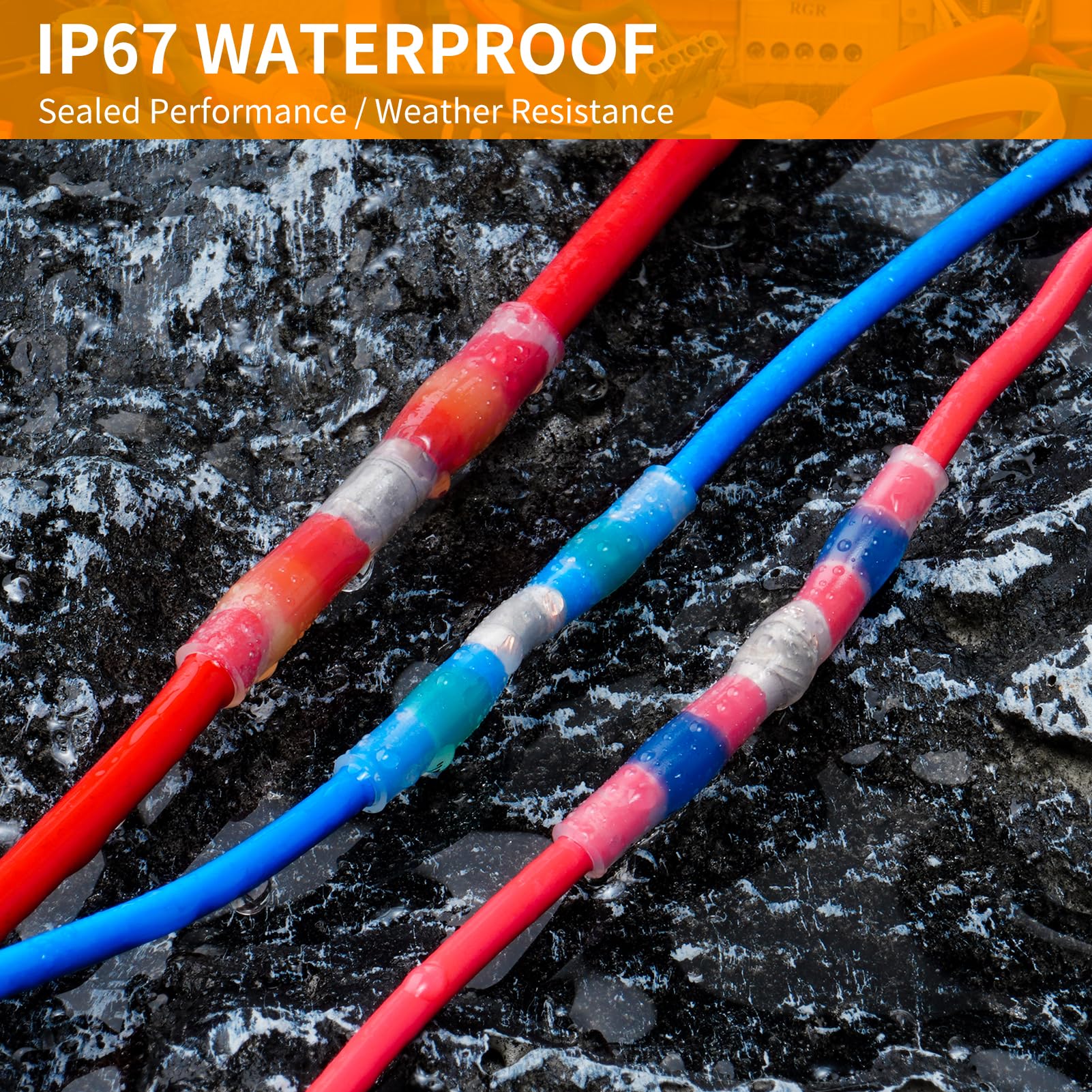 360PCS Solder Seal Wire Connectors - Heat Shrink Self Stick Solderless Electrical Connectors for Marine, Automotive, Boat, RV & DIY Projects | Waterproof Wire Splice Kit for Outdoor & Harsh Environments