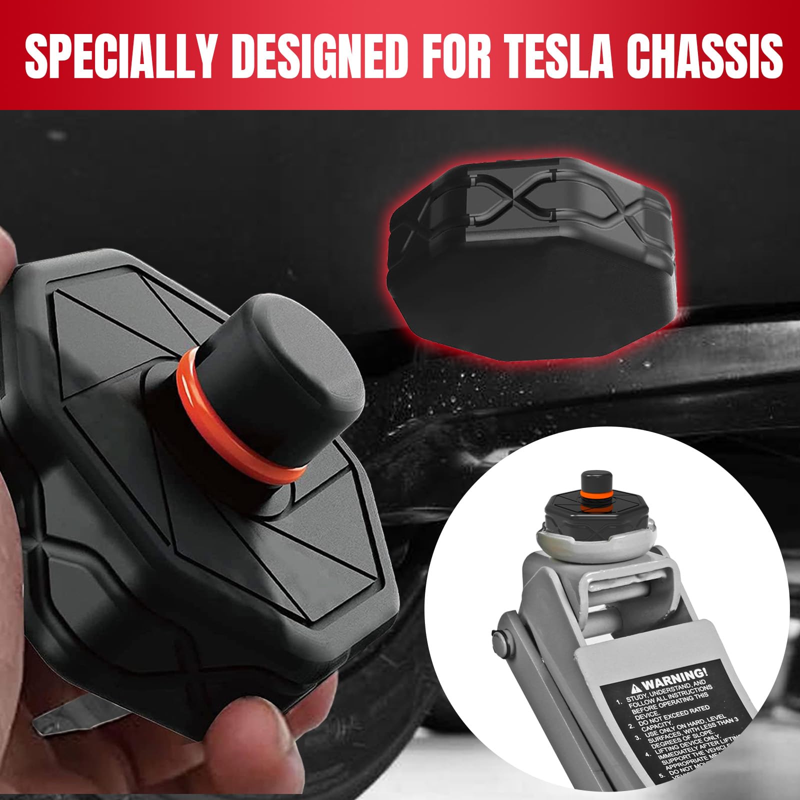 Tesla Model 3/S/X/Y Jack Pad Set (4 Pucks) with Storage Case - Premium Lifting Accessories for Tesla Vehicles 2013-2024 - Perfect for DIY Maintenance, Tire Rotation & Emergency Roadside Repairs