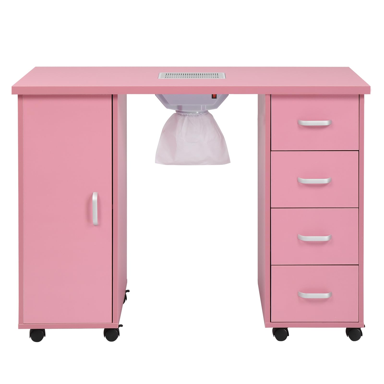Professional Nail Art Manicure Table with Fan & Dust Collection - Salon Spa Workstation with Storage Cabinet - Perfect for Nail Technicians, Beauty Salons & Home Manicure Stations