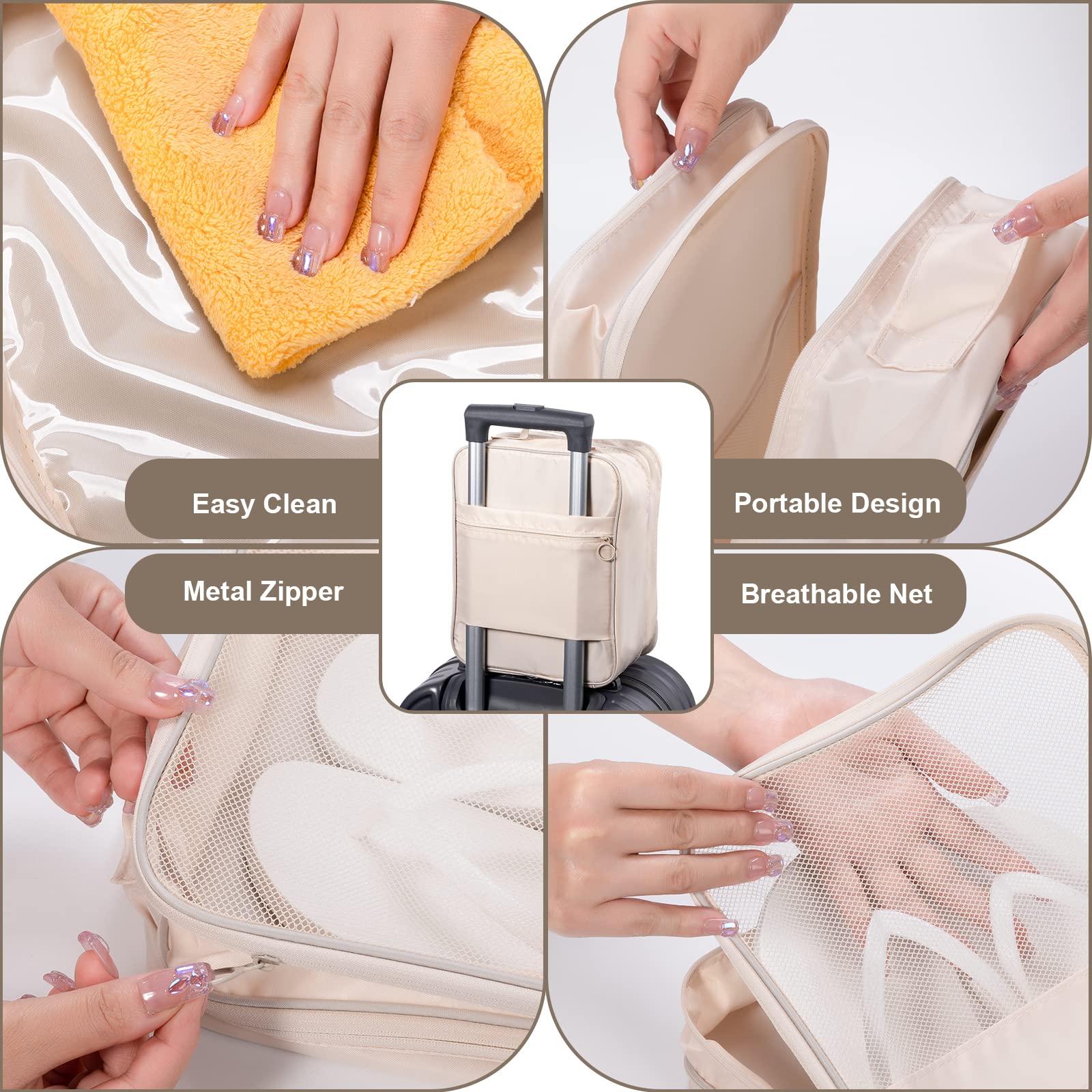 3-Pair Shoe Bags for Travel | Durable Carry-On Luggage Organizer | Perfect for Flying, Gym, or Weekend Getaways