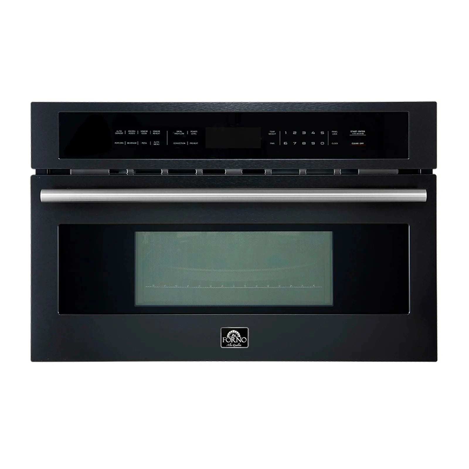 Forno Oliena FMWDR3093 30BLK 30-Inch Black Microwave Oven with Stainless Steel Handle - Compact Countertop Design for Small Kitchens, Dorms & Office Break Rooms