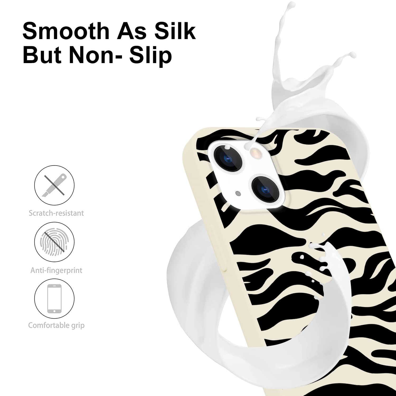 JOYLAND Zebra Stripes Phone Case for iPhone 7 & 8 - Cute Stylish Soft Silicone Shockproof Protective Cover with Microfiber Lining | Perfect for Everyday Use, Travel & Fashion Accessories