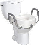 Drive Medical Raised Toilet Seat with Lock - Adjustable Height Safety Toilet Riser for Elderly & Disabled - Bathroom Mobility Aid for Home & Hospital Use