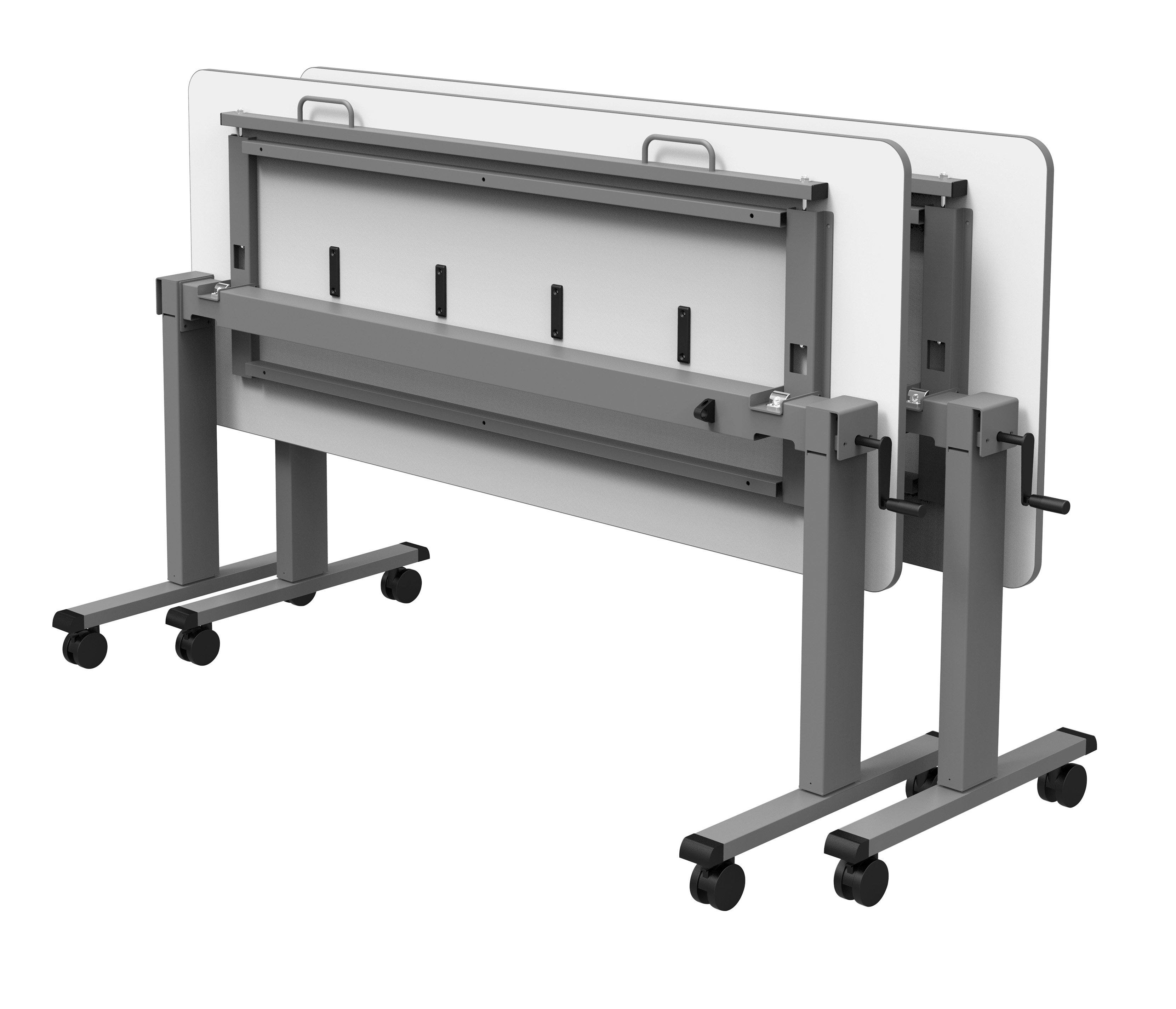 Luxor STAND NESTC 60 Adjustable Height Flip Top Table with Crank Handle - Perfect for Home Office, Classroom, and Conference Room Use