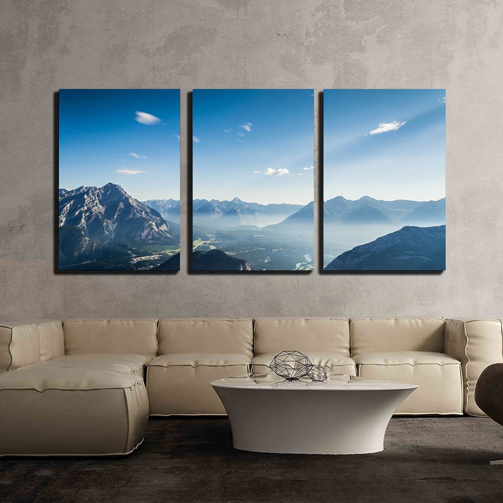 Wall26 - 3 Piece Canvas Wall Art Set - Mountain Landscape Under Blue Sky - Modern Stretched & Framed Home Decor - 24x36 Inches (3 Panels) - Perfect for Living Room, Bedroom & Office Decoration