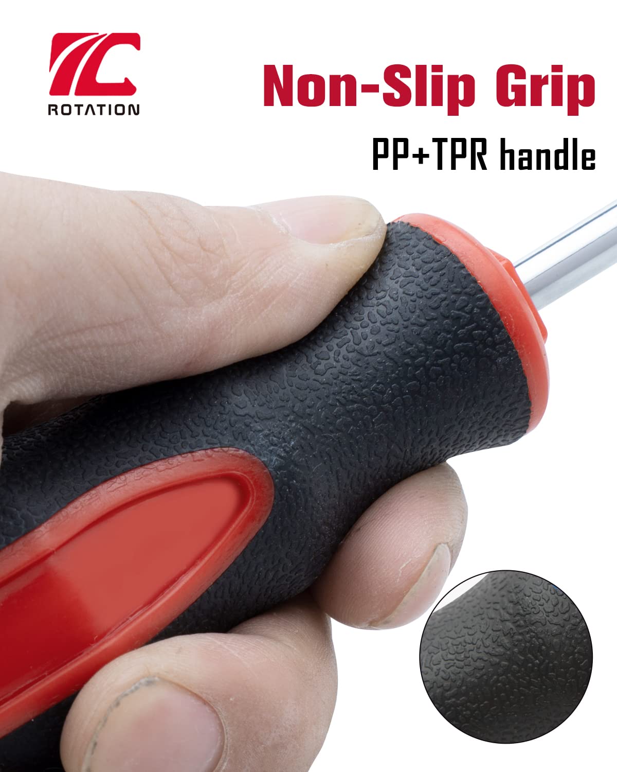 8-Piece Magnetic Screwdriver Set with Red Tip - 4 Phillips & 4 Slotted Bits - Professional Cushion Grip & High Torque for Electronics, Furniture Assembly & DIY Home Repairs