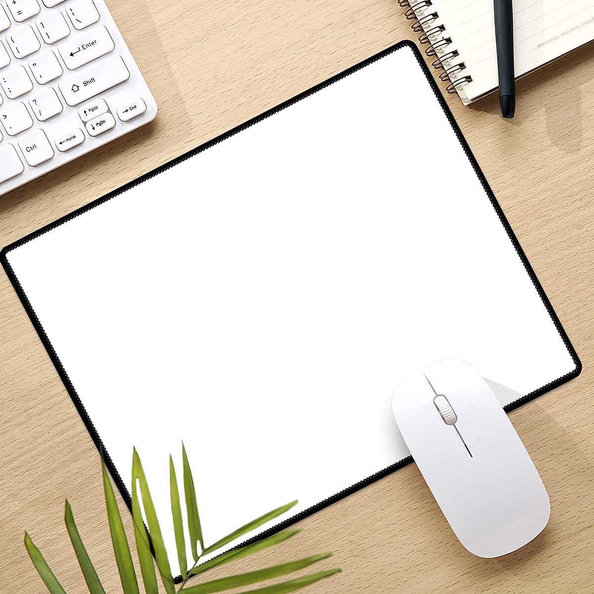 Qisan Non-Slip Rubber Base Gaming Mouse Pad - Foldable Comfort Mouse Mat for PC, Laptop & Keyboard | High Resolution Rectangle Computer Mouse Pad (White) | Perfect for Office Work, Gaming & Home Use