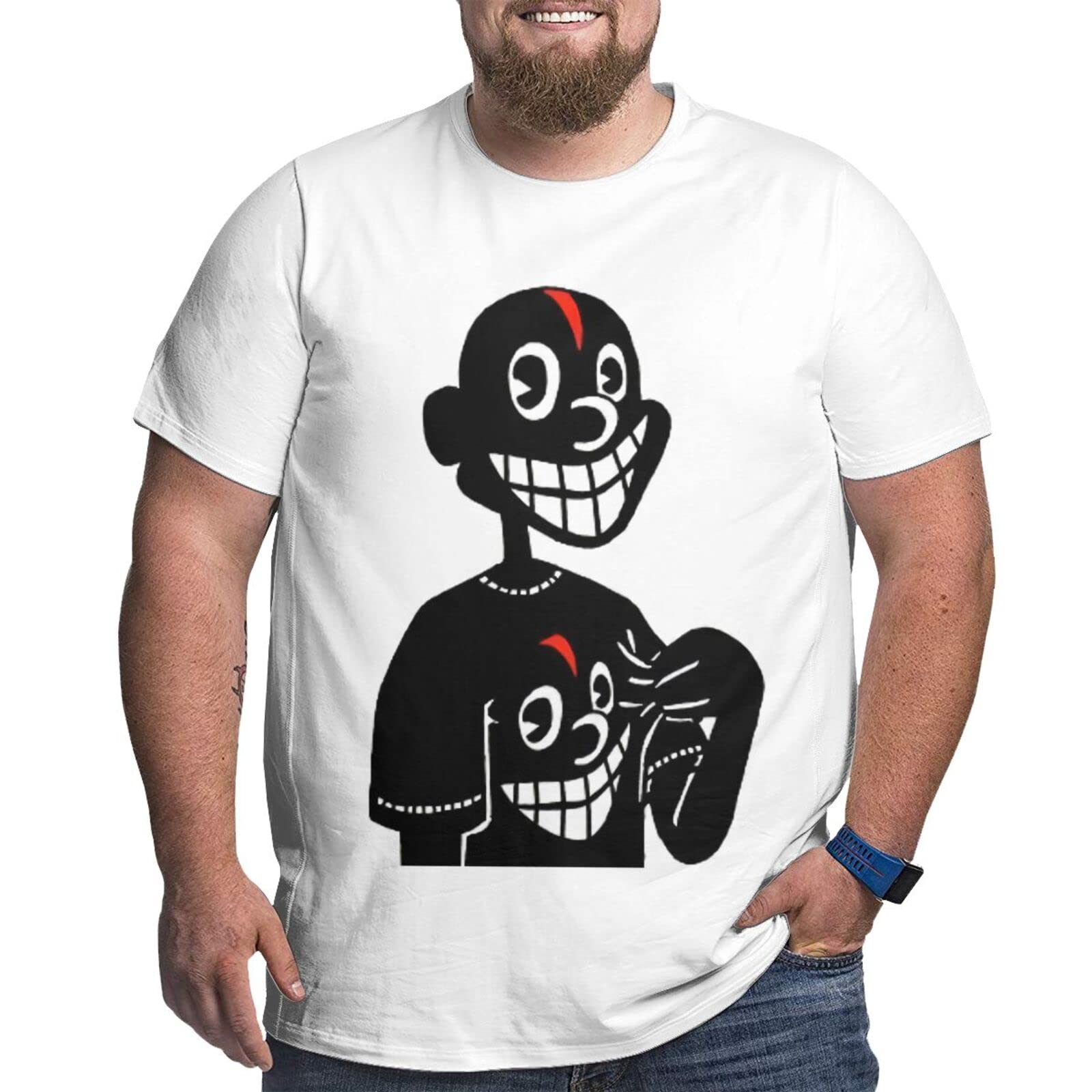 Lil Darkie Oversized Cotton T-Shirt for Men - Big & Tall Short Sleeve Tee - White Casual Streetwear Top for Concerts, Skateboarding & Everyday Wear