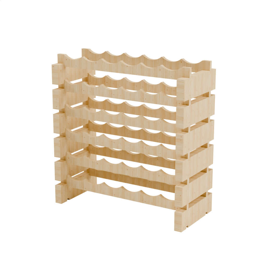 36 Bottle Modular Wine Rack Kit - Stackable Wooden Storage for 6x6 Bottles - Perfect for Home Cellars, Restaurants & Wine Bars