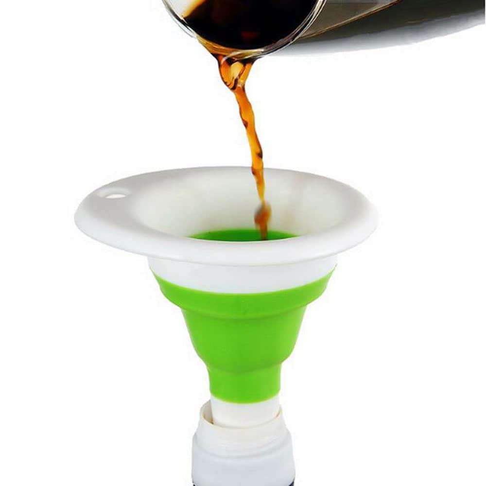 Mcles Collapsible Silicone Funnel - Foldable Kitchen Funnel for Canning, Liquid Transfer & Water Bottles | Food Grade Safe | Perfect for Home Brewing, Cooking Oils & DIY Projects