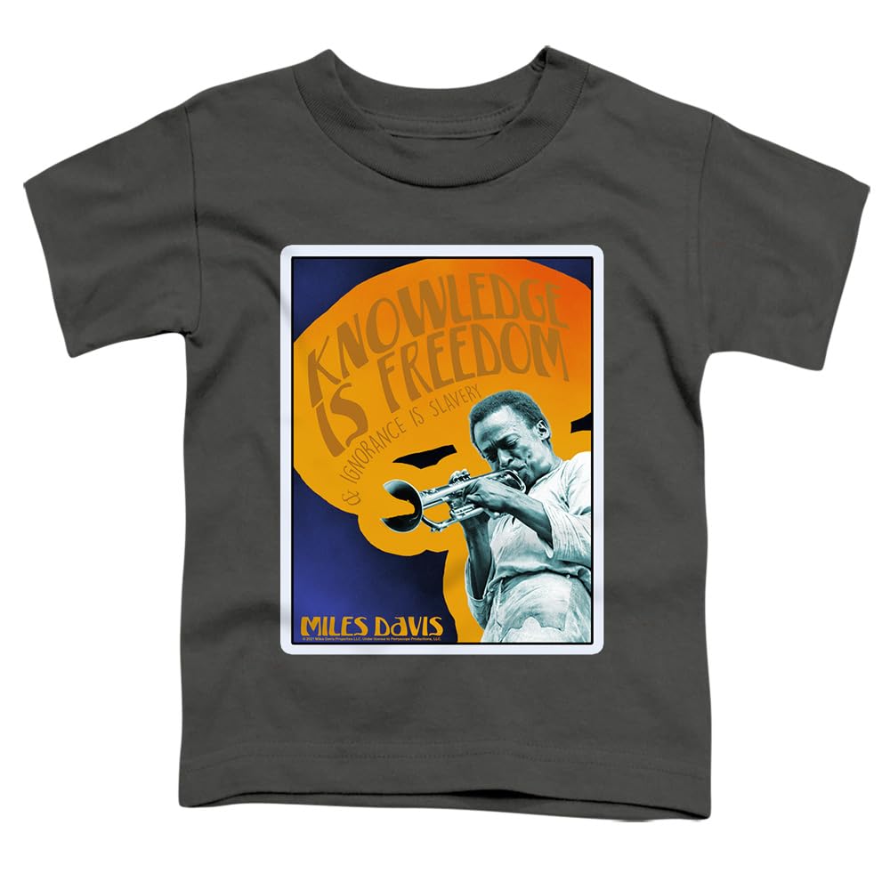 Vintage Miles Davis Knowledge and Ignorance Graphic Unisex Toddler T-Shirt for Boys & Girls | Soft Cotton Baby Tee for Music Lovers & Jazz Fans | Perfect for Concerts, Playdates & Casual Wear
