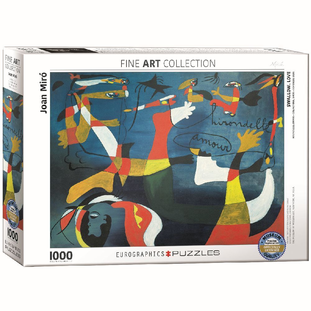 Eurographics 1000-Piece Jigsaw Puzzle - Miro's Swallow Love Art Puzzle | Perfect for Family Game Night, Stress Relief & Home Decor