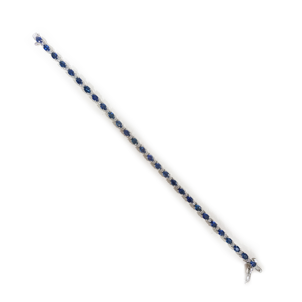 14K White Gold Sapphire Bracelet for Women | Elegant Blue Gemstone Jewelry Gift for Birthday, Anniversary & Special Occasions
