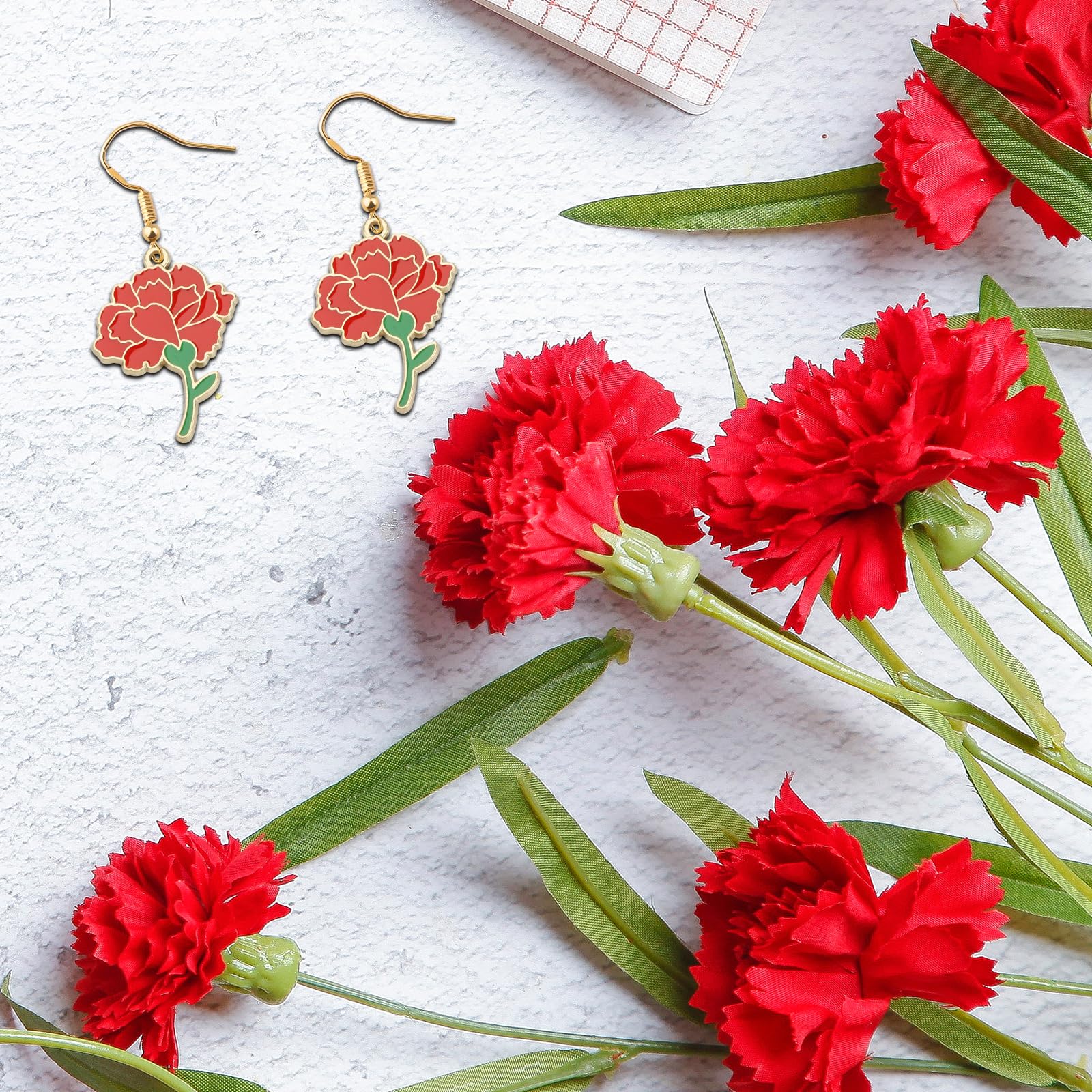 Hadestown Musical Inspired Red Flower Earrings - Unique Gift for Musical Theater Fans & Jewelry Lovers | Perfect for Broadway Shows, Concerts & Themed Parties