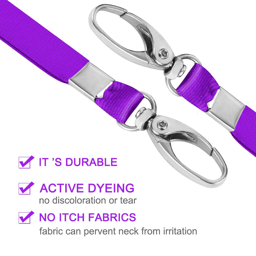 50 Pack Bulk Lanyards for ID Badges with Clips - Kids & Office Use
