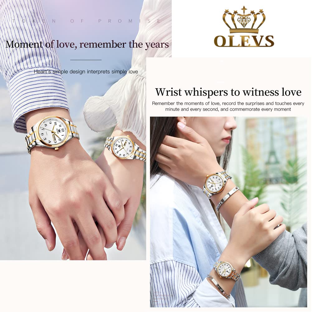 OLEVS Classic Women's Analog Quartz Watch - Stainless Steel Waterproof Roman Numeral Date Wristwatch for Business & Casual Wear | Perfect for Office, Dating & Everyday Use