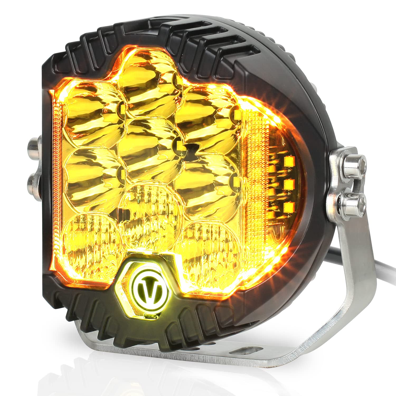 90W 7 Inch LED Work Light Pod - Spot & Flood Beam Off Road Lights for Trucks, ATVs, SUVs - Waterproof, Durable for Construction, Camping, Emergency Lighting