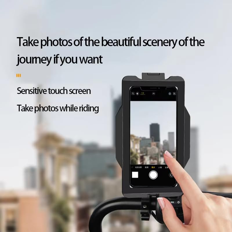 GUB Plus 16 Waterproof Bike Phone Mount - Full Sealed Touchscreen Phone Case Holder for Cycling, Motorcycle, GPS Navigation - Black (Ideal for Outdoor Sports, Commuting & Adventure Rides)