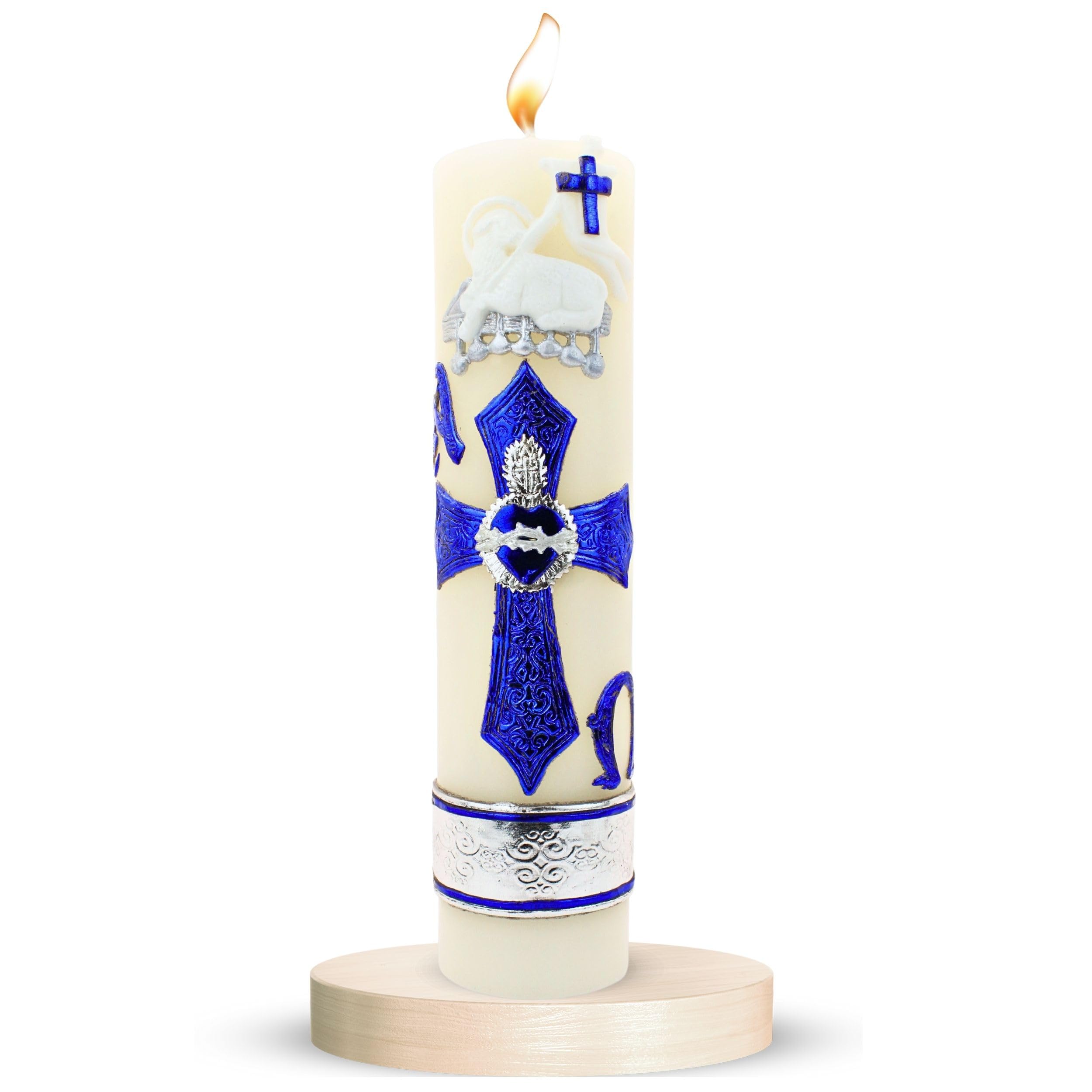 Large Catholic Religious Candles - Easter Paschal Candle - Big Catholic Prayer Candles - Saint Candles for Prayer - Our Lady of Guadalupe Devotional Candles - Catholic Paschal Candles for Church, Home Altar & Religious Ceremonies
