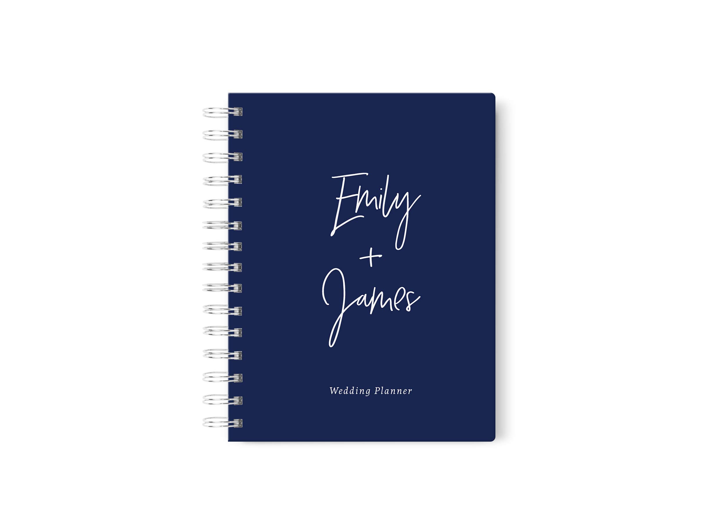 Personalized Navy Blue Wedding Planner Book - Custom Wedding Organizer 6x9 Inches - Perfect for Brides, Grooms & Wedding Planning