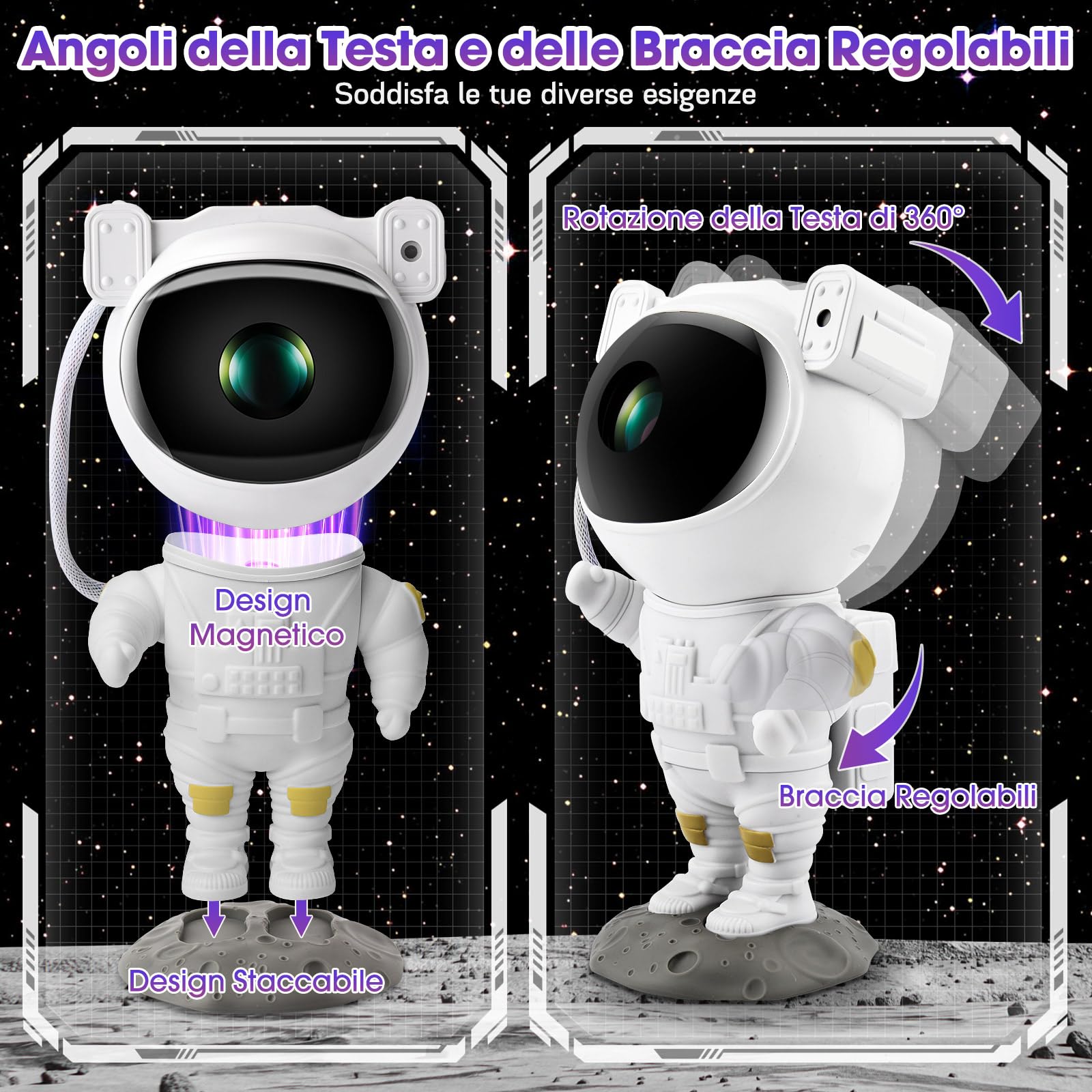 YIKANWEN Astronaut Star Projector - LED Galaxy & Nebula Ceiling Projector with Remote Control & Timer, Starry Sky Night Light for Room Decor - Perfect Gift for Kids & Adults (Bedroom, Nursery, Party, Relaxation)