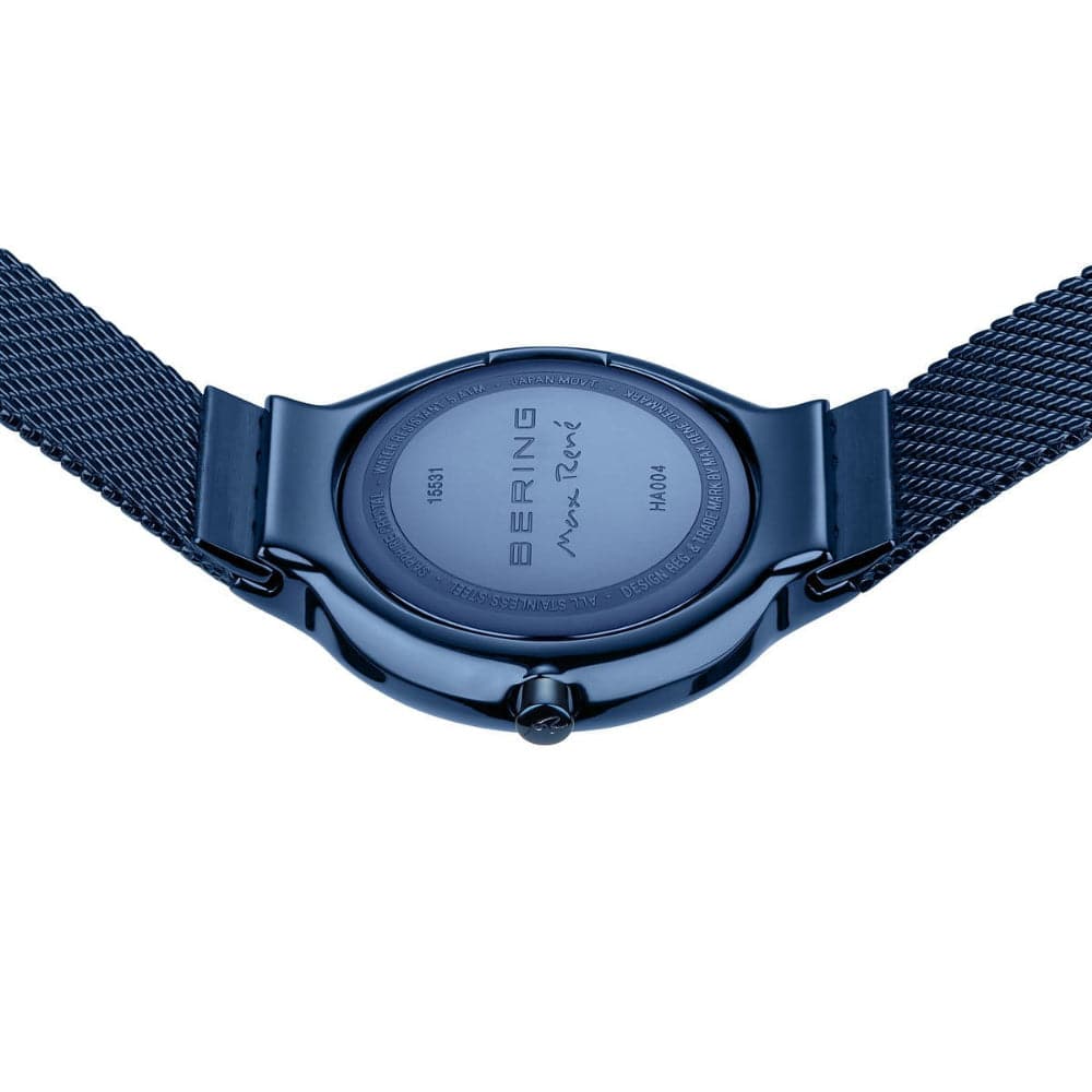 Bering Max Rene Blue Dial Men's Watch with Milanese Strap - Model 15531 397 - Luxury Dress Watch for Business & Formal Occasions
