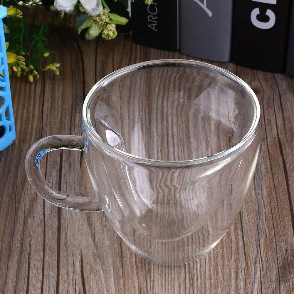 2 Pcs Heart Shaped Double Wall Glass Coffee Mugs - Insulated Tea Cups for Milk, Lemon Juice & Hot Drinks - Romantic Drinkware for Couples, Home, Parties & Gifts