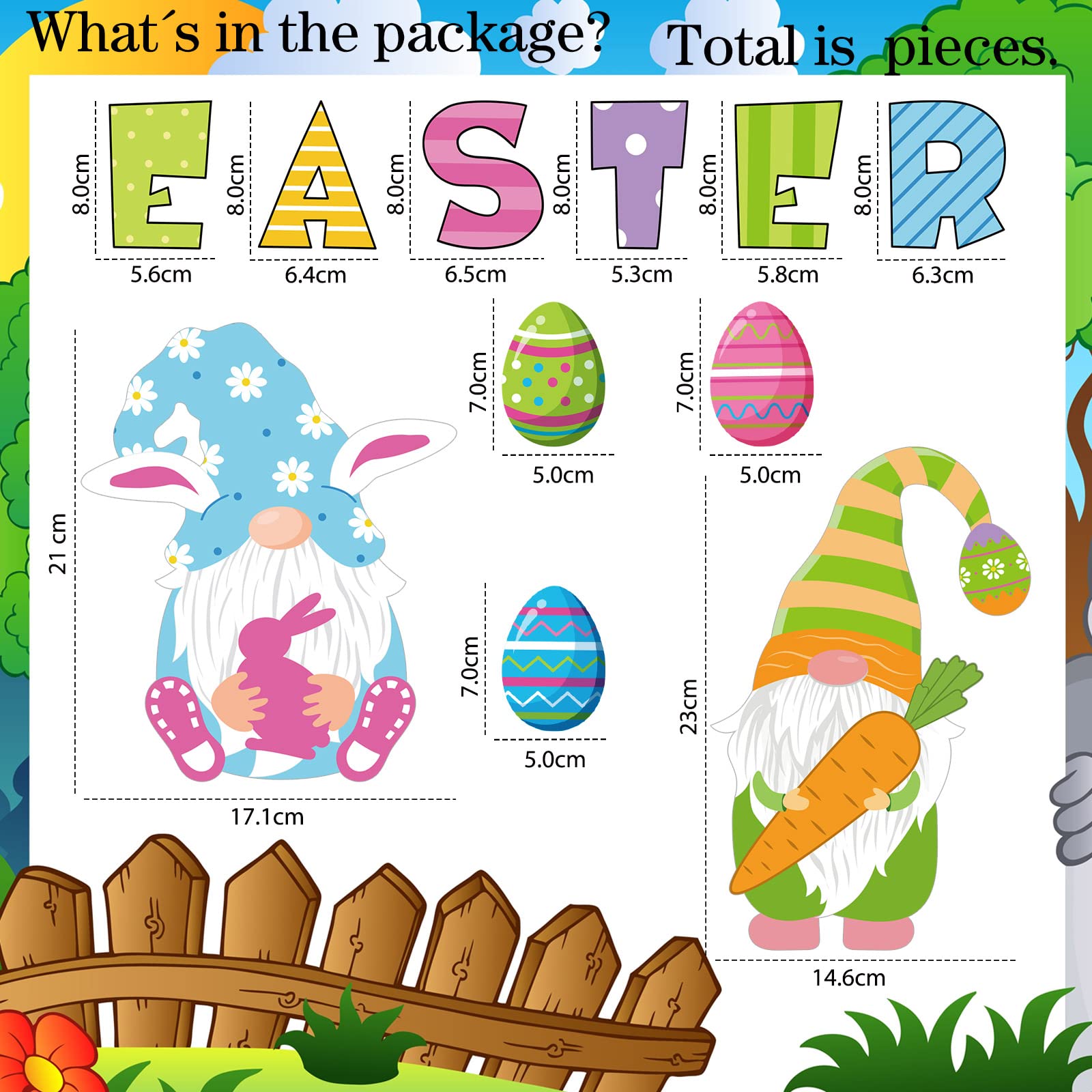 11-Piece Easter Gnomes Refrigerator Magnets Set - Cute Leprechaun Egg Decor for Fridge, Kitchen, Metal Doors & Mailboxes - Easter Party Decorations & Magnetic Stickers for Home, Office & Car Use