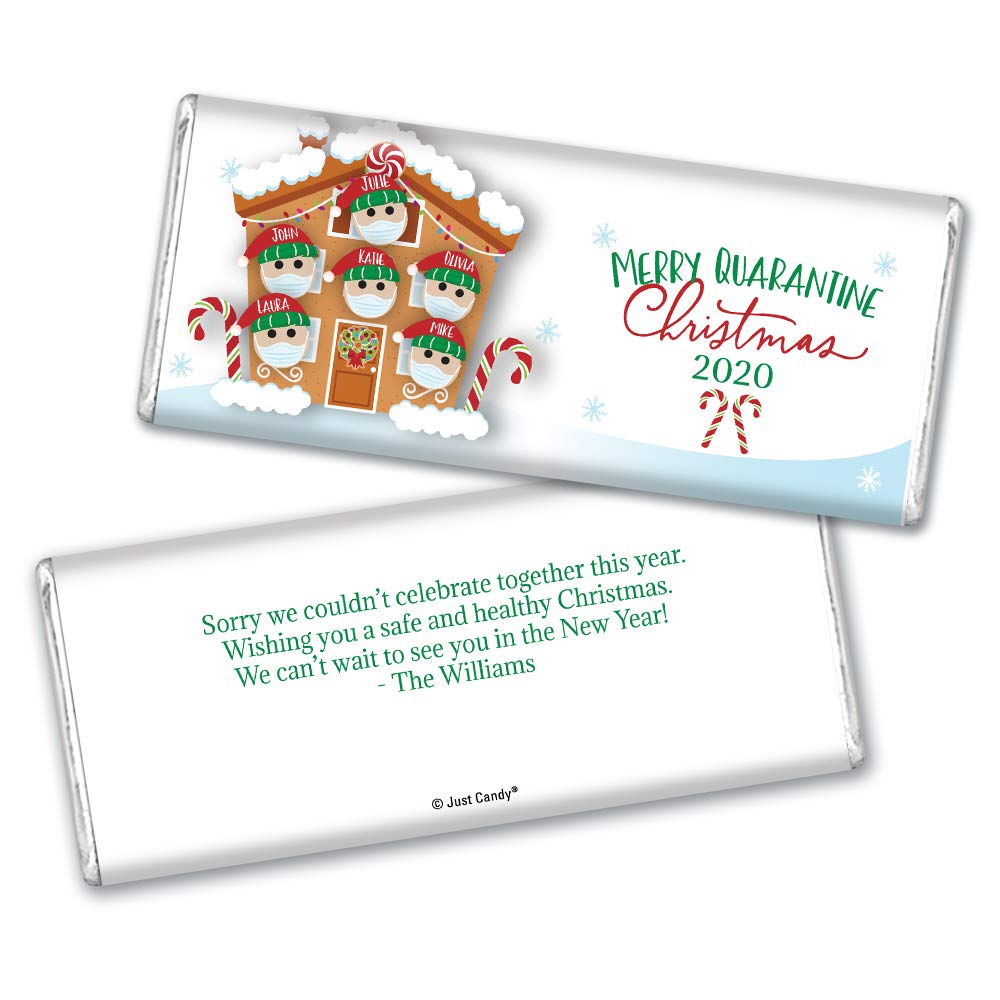 36 Count Personalized Christmas Chocolate Candy Bars - Custom Holiday Treats for Family of 6 | Perfect for Christmas Gifts, Stocking Stuffers & Holiday Parties