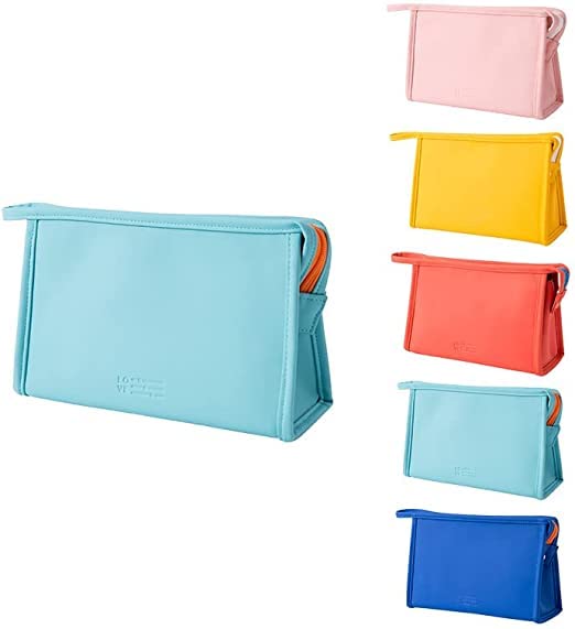 HETANSH ICON Travel Cosmetic Bag (1Pcs) - Waterproof PU Leather Makeup Organizer for Women, Portable Toiletry Bag for Skincare & Cosmetics - Perfect for Travel, Gym, and Daily Use