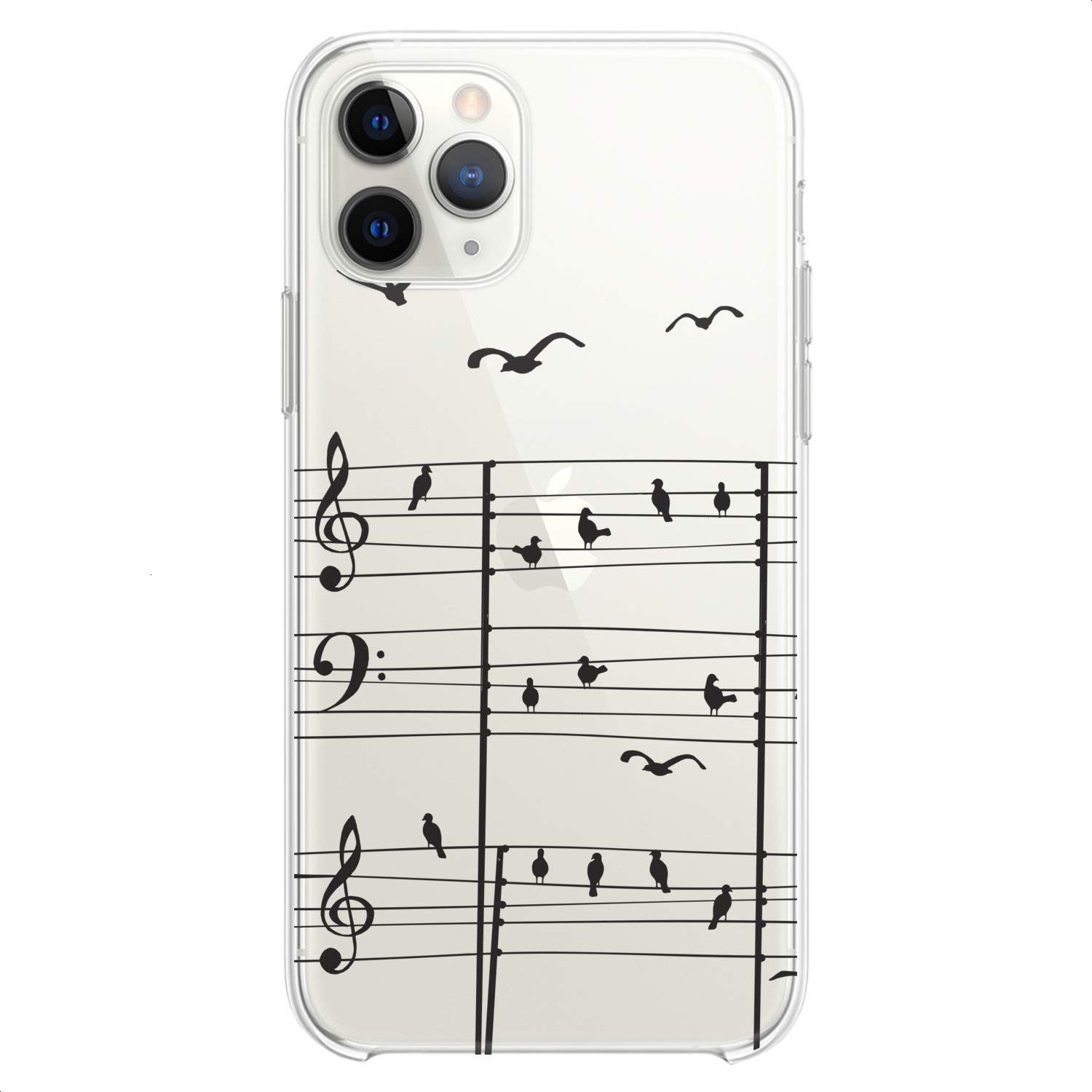 Premium TPU Phone Case for iPhone 16/15/14/13/12/11 Pro Max/Plus/Mini/XS/XR/X/8+/7/6/5/SE - Slim Flexible Silicone Cover with Cute Birds & Music Note Art Print - Perfect for Kids, Girls & Musicians - Shockproof Protection for Daily Use, School & Outdoor Activities