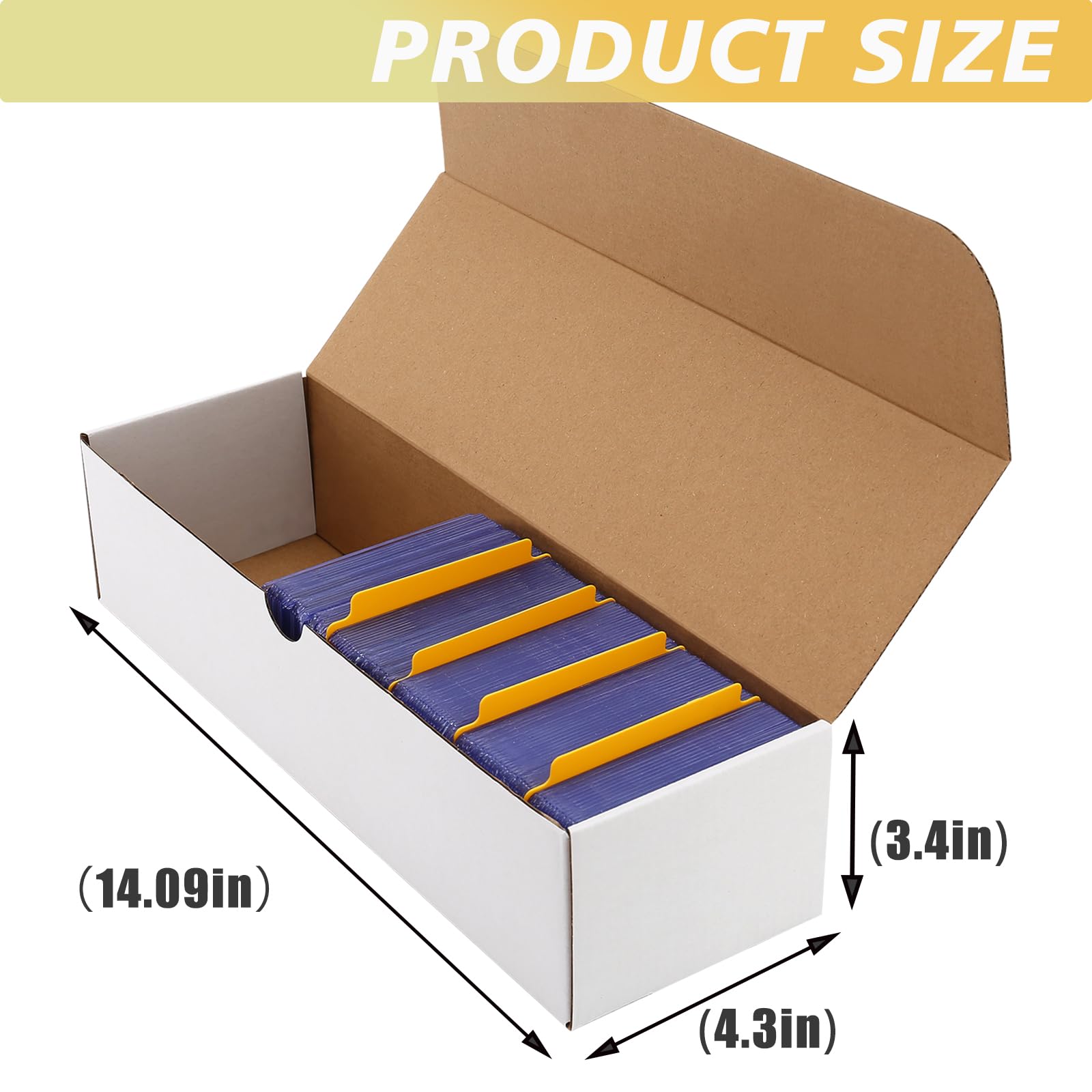 12-Pack Large White Trading Card Storage Boxes - Heavy Duty Cardboard Game & Sport Card Holder for Toploaders, Shipping, Collectibles - Perfect for Organizing Pokemon, MTG, Yu-Gi-Oh Cards (12pcs)