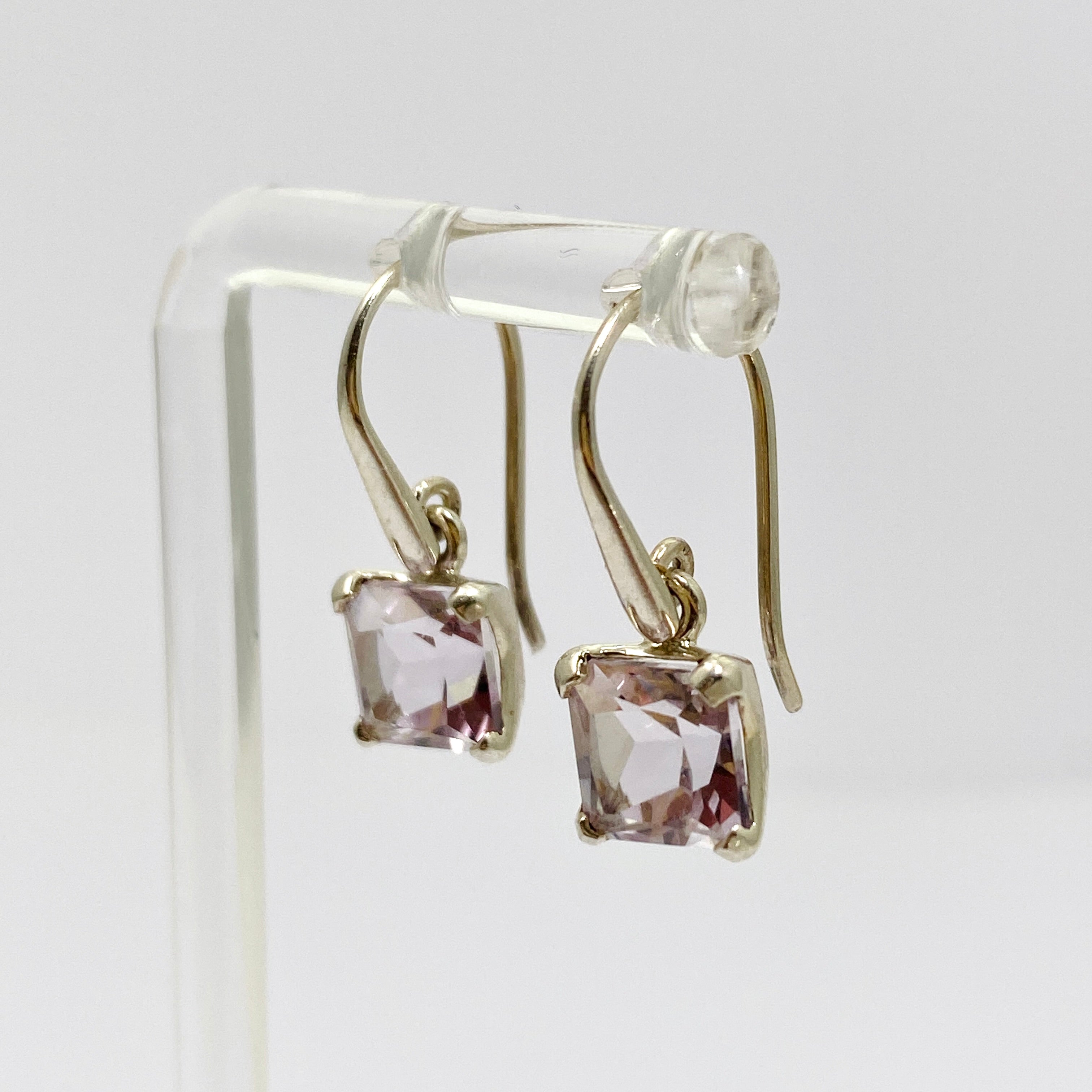 Amethyst Square Faceted Stud Earrings for Women - 925 Sterling Silver Dainty Jewelry - Perfect for Everyday Wear, Office & Special Occasions