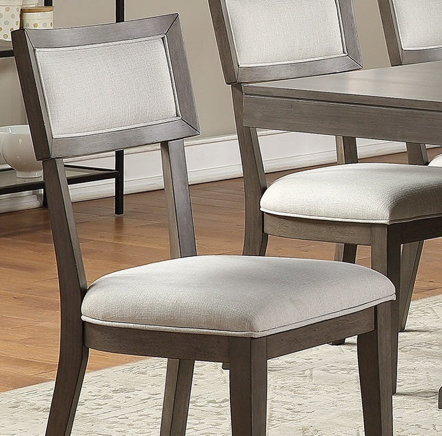 Modern Solid Wood & Veneer Dining Chairs Set of 2 - Cream Upholstered Seat & Back - Perfect for Kitchen, Dining Room, and Breakfast Nook