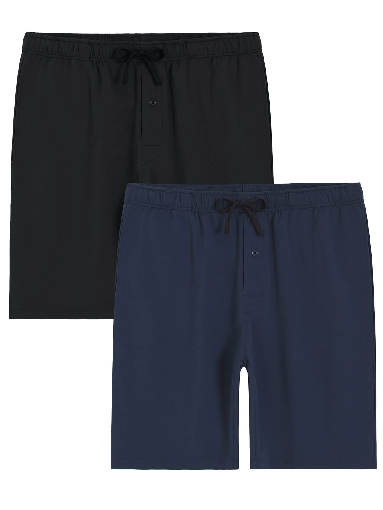 Men's Soft Cotton Lounge Sleep Shorts with Pockets - Comfortable Relaxing & Sleeping Pajama Shorts for Home, Travel & Vacation