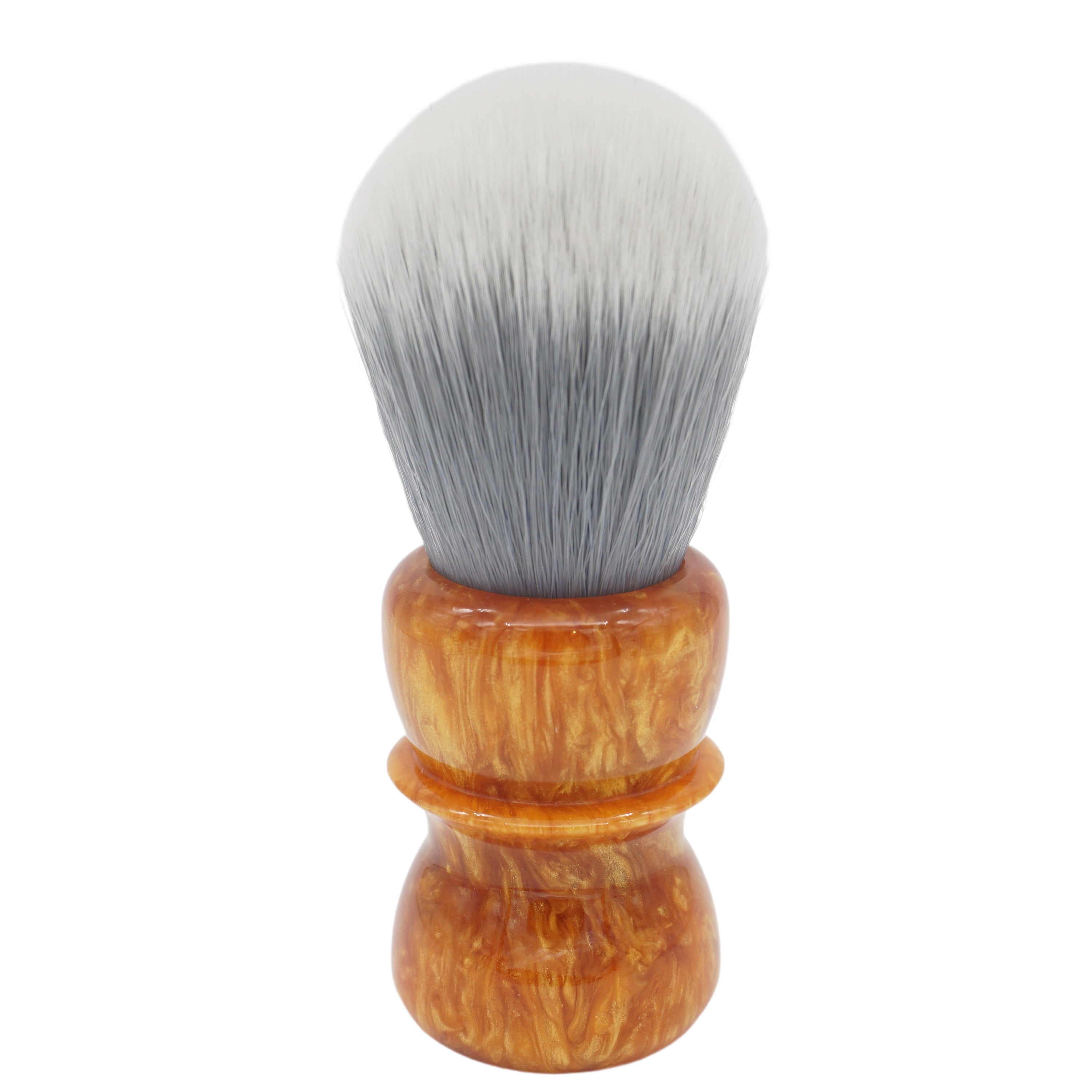 AP Shave Co. 26mm Silksmoke Synthetic Shaving Brush - Golden Butterscotch Handle | Premium Men's Wet Shaving Tool for Sensitive Skin | Perfect for Travel & Home Grooming Routine