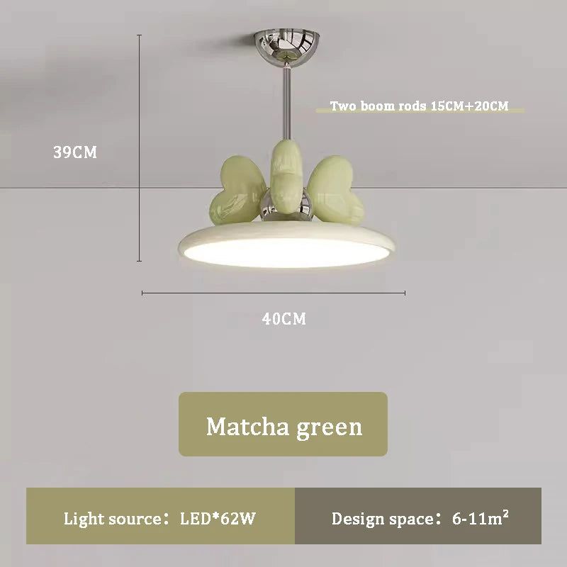 Princess Room Bow Chandelier Light for Girls Bedroom - Elegant Crystal Ceiling Fixture for Kids Room Decor, Birthday Party & Fairy Tale Theme Lighting