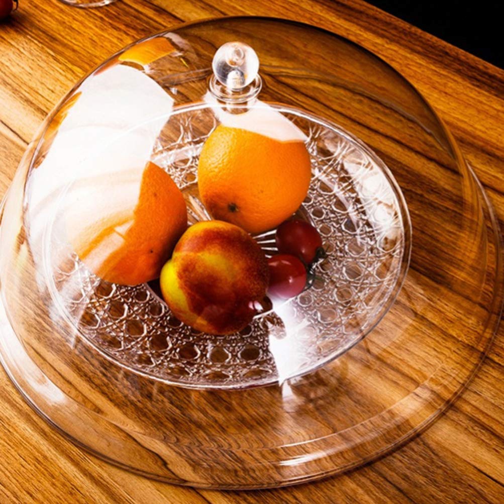 2-Pack Hemoton Clear Acrylic Food Domes - 21cm Transparent Cake Covers for Kitchen, Snack Display & Terrarium Plants | Perfect for Home Baking, Buffet Serving & Indoor Gardening