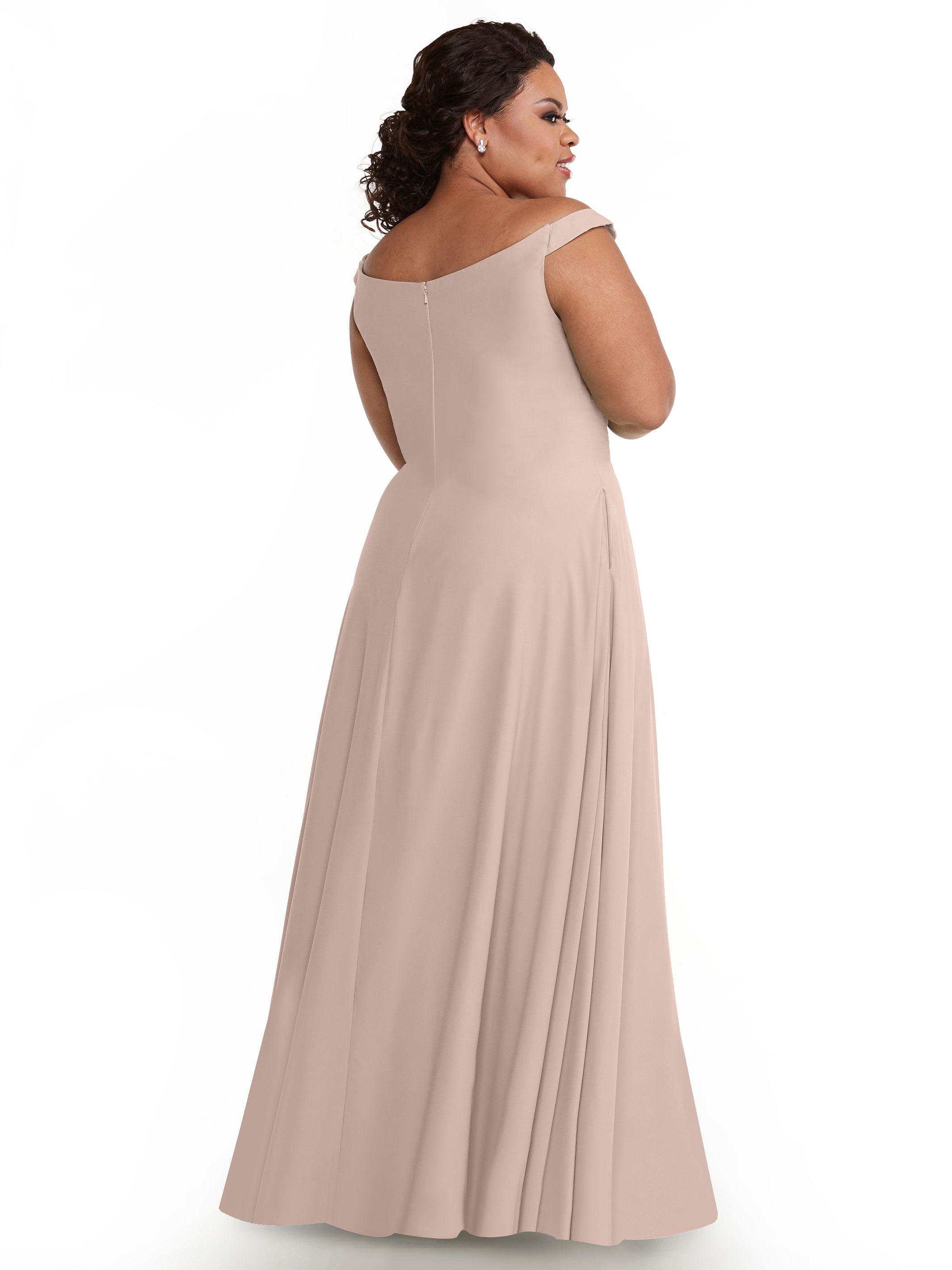 Elegant Off-the-Shoulder Stretch Chiffon A-Line Bridesmaid Dress - Perfect for Weddings, Parties & Formal Events (Style 83005)