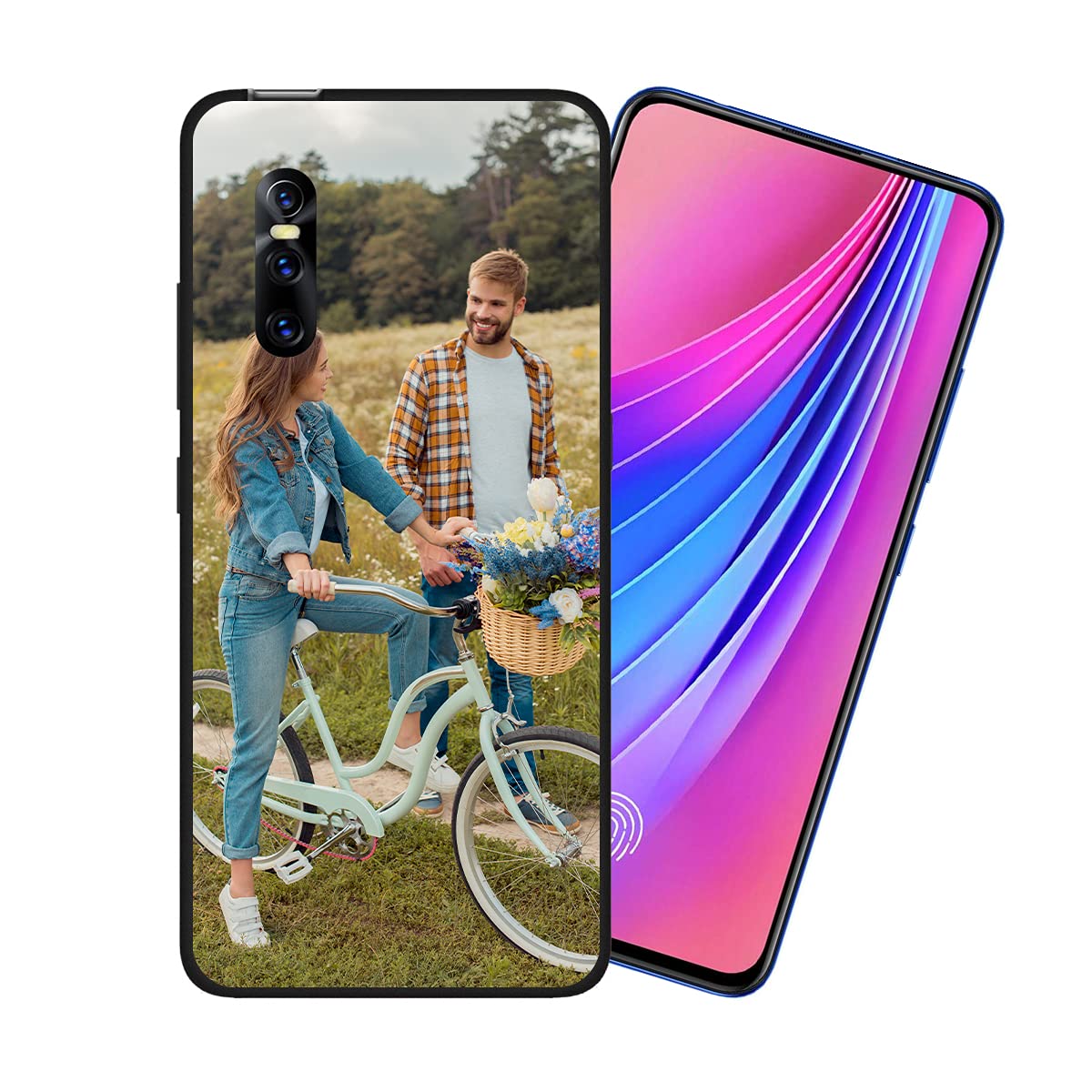 Custom Personalized Picture Phone Case for Vivo V15 Pro - Shockproof Silicone Cover, Soft Candy Design, Christmas Birthday Gift Idea, Protective Black Phone Cover - Perfect for Daily Use, Travel & Special Occasions