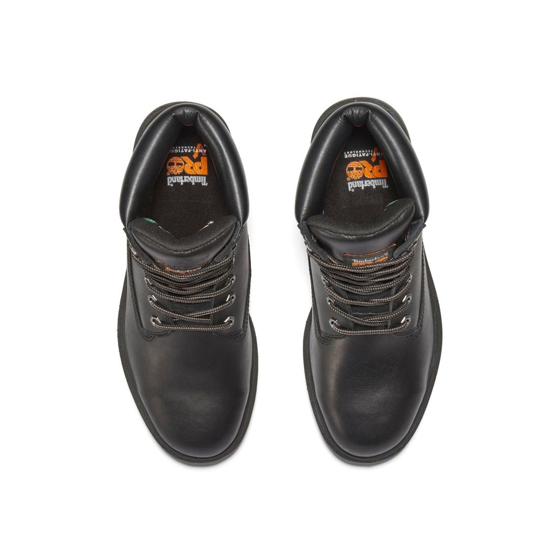 6 Inch Steel Toe Waterproof Insulated 200G Work Boots for Men - Black Safety Shoes for Construction, Warehouse & Outdoor Work