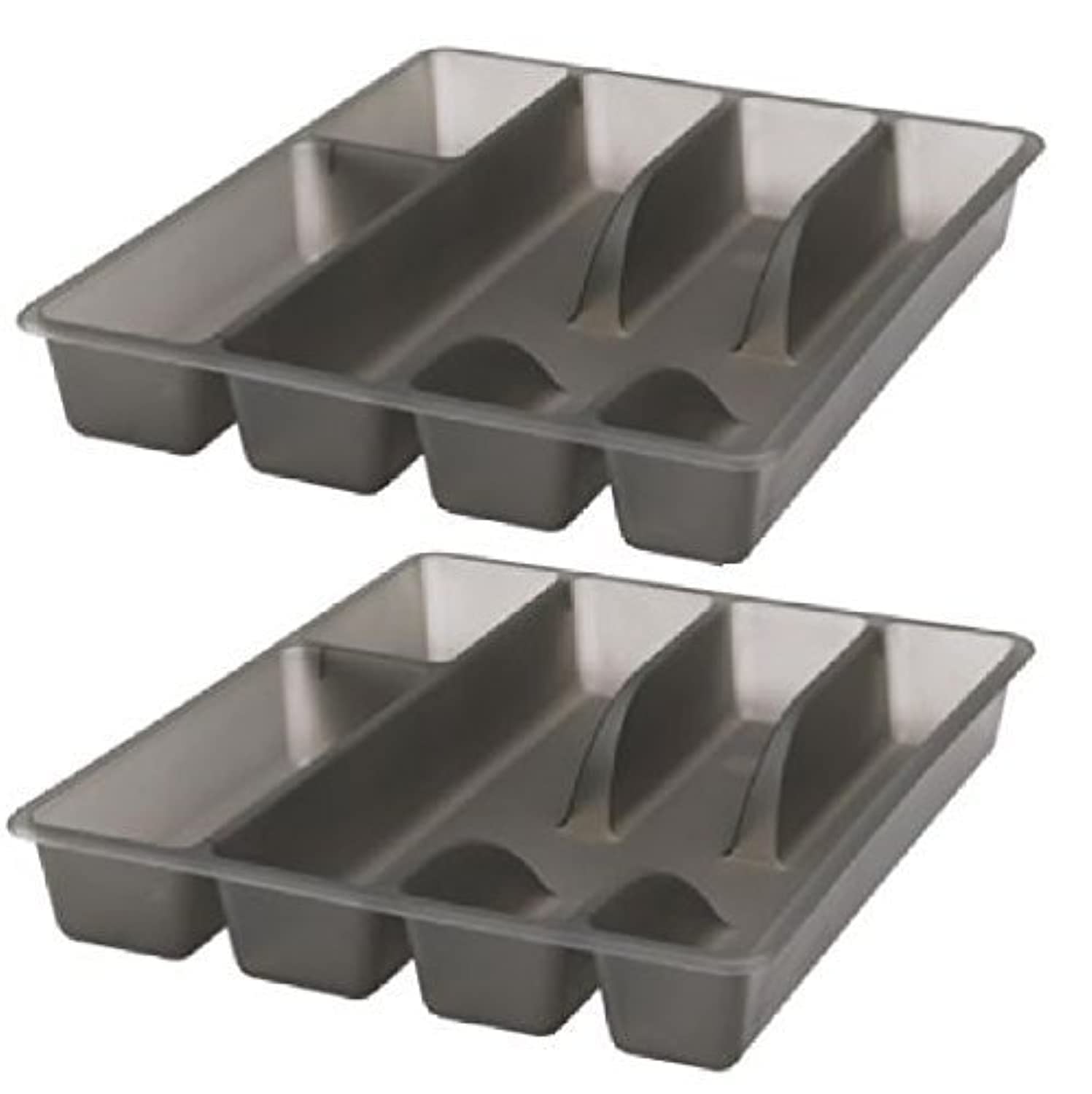 Ikea Cutlery Tray Organizer - 2 Pack Grey Drawer Insert (31x26 cm) for Kitchen Utensils & Silverware Storage - Perfect for Drawers and Cabinets Organization
