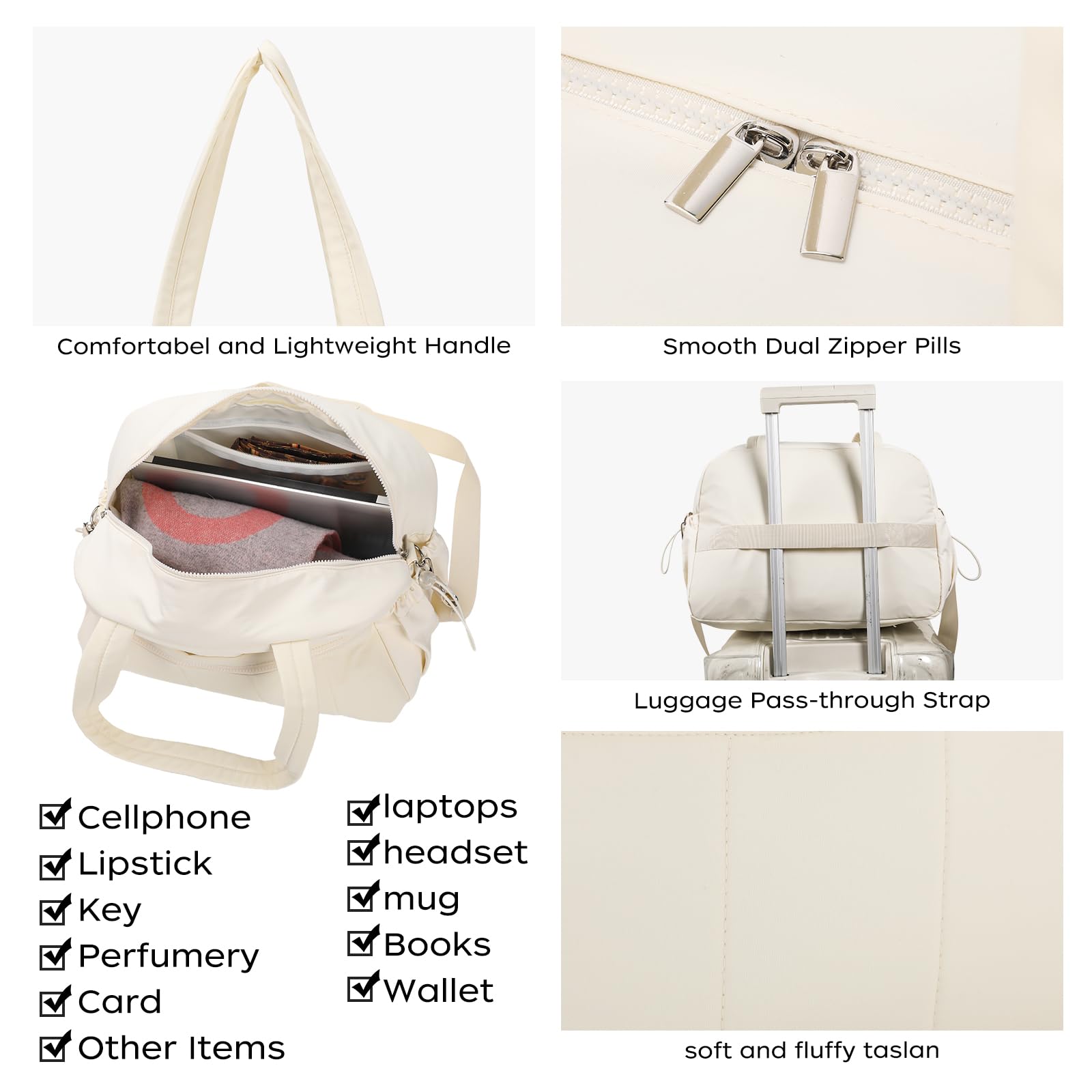 **Waterproof Travel Duffle Bag for Women - Lightweight Gym Tote with Wet Pocket - Perfect for Weekend Getaways, Workouts & Carry-On Luggage**