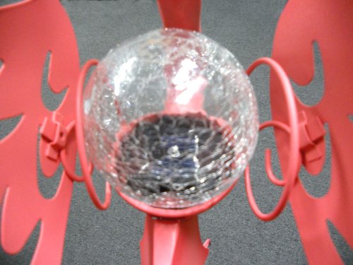 Solar Flamingo Light with Crackle Glass Ball - Waterproof Outdoor Garden Decor for Patio, Yard, Poolside - Romantic Ambiance Lighting for Parties & Landscaping